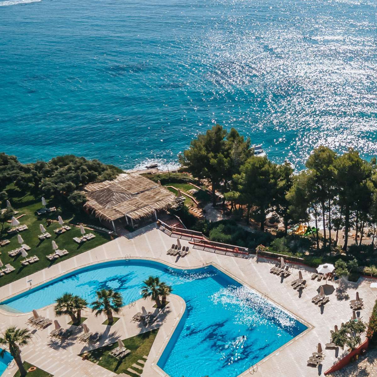 Plori Pool Bar Aerial family hotel in crete